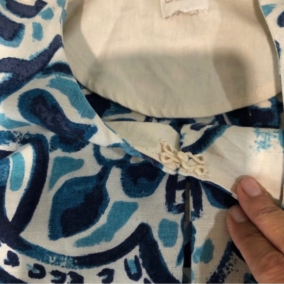 Chico’s Artisan Printed Linen Jacket blue, cream - Picture 16 of 16